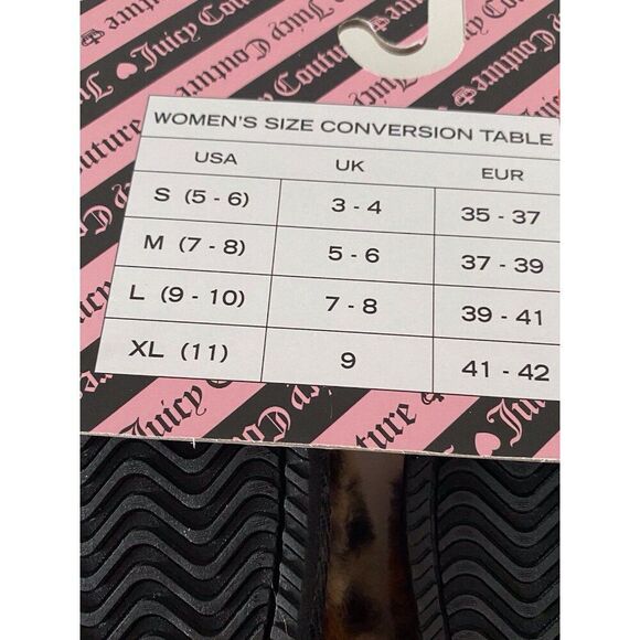 Juicy Couture ELDORIS 2 Faux Fur LEOPARD Slip On Slide Slippers Women’s Sz S 5/6 - Picture 7 of 9